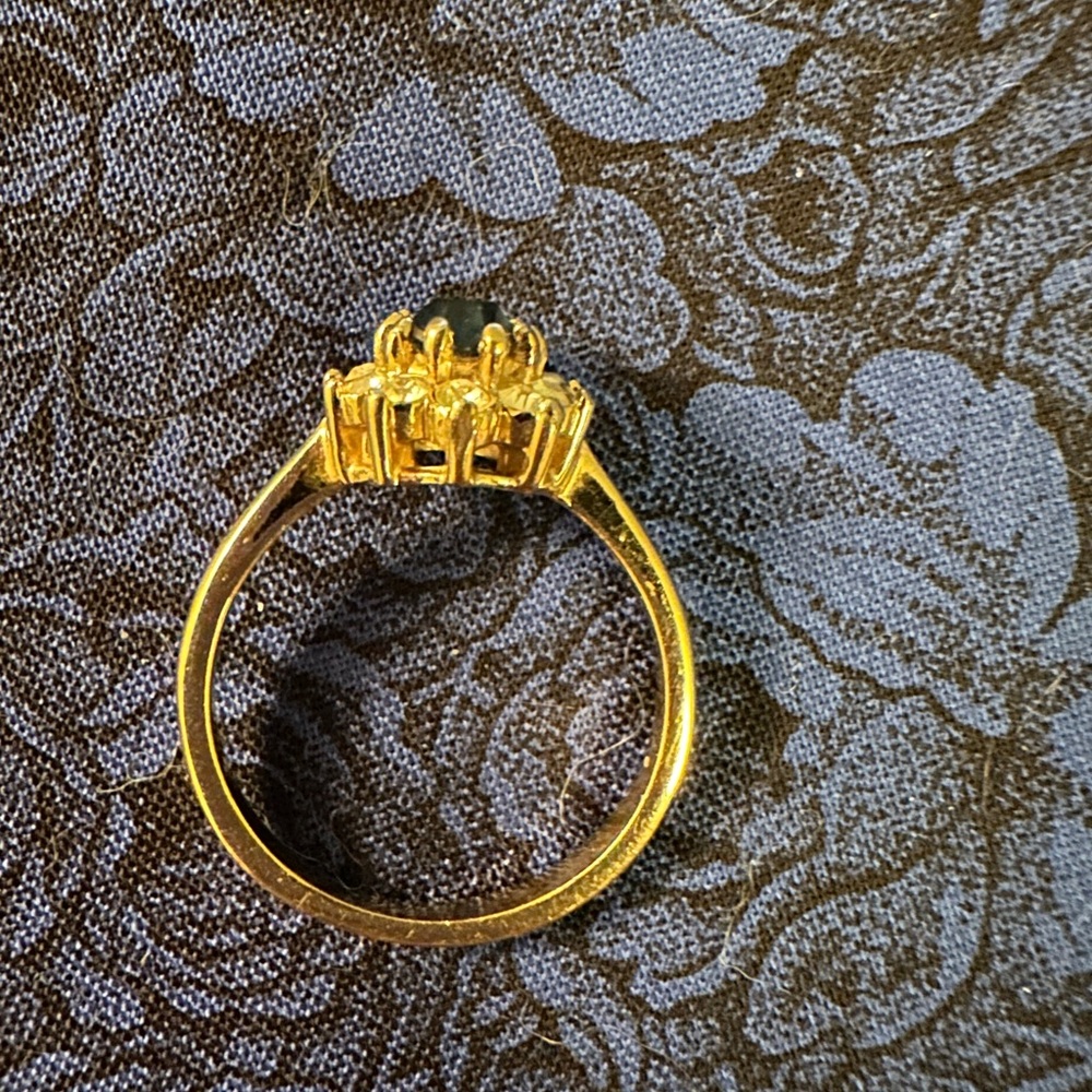 Elegant Blue and Gold Women's Ring - Picture 3 of 6